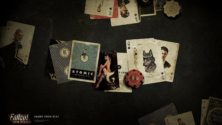 Fallout: New Vegas, video games, poker, playing cards