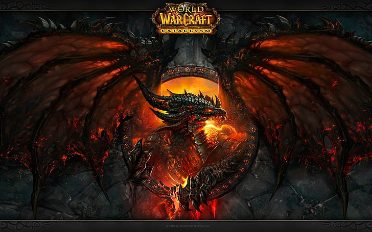 World of Warcraft wallpaper screenshot, dragon, World of Warcraft: Cataclysm, HD wallpaper