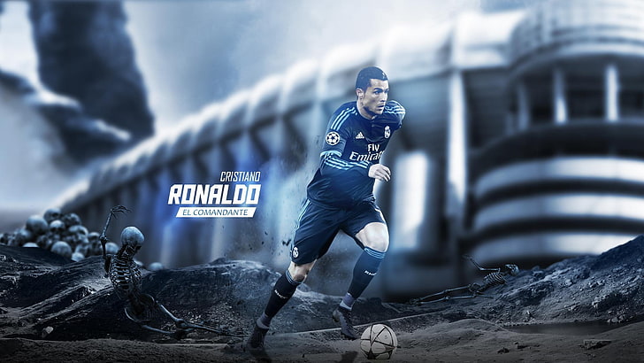 Cristiano Ronaldo-Sports Poster Wallpaper, full length, running, HD wallpaper