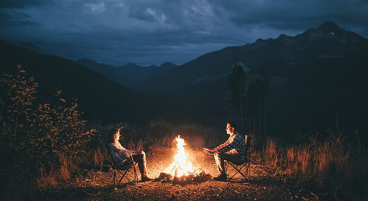 HD wallpaper: campfire, landscape