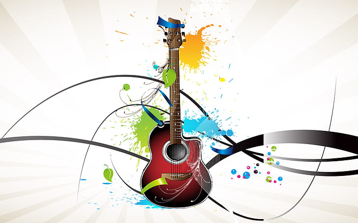 Guitar with Vector, vector and design