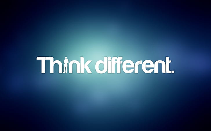 Hd Wallpaper Just Think Different By Apple Background Blue Motivational Wallpaper Flare