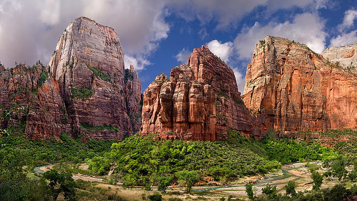 Mountains Of Rock Sand Red Mud Zion National Park Utah Landscape Hd Wallpaper 1920×1080