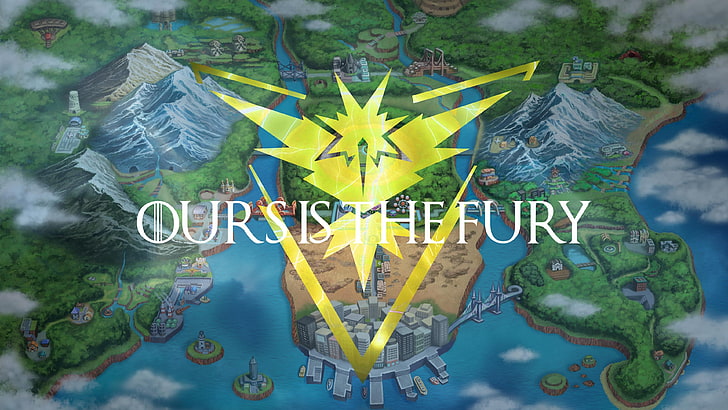 Ours is the Fury logo, Pokémon, Pokemon Go, Team Instinct, communication, HD wallpaper
