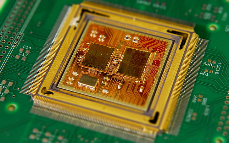 orange microprocessor, untitled, microchip, technology, computer