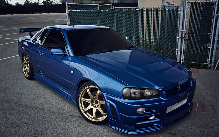 Blue Cars, GT R, Japan, JDM, Nissan, Nissan Skyline GT R R34, HD wallpaper