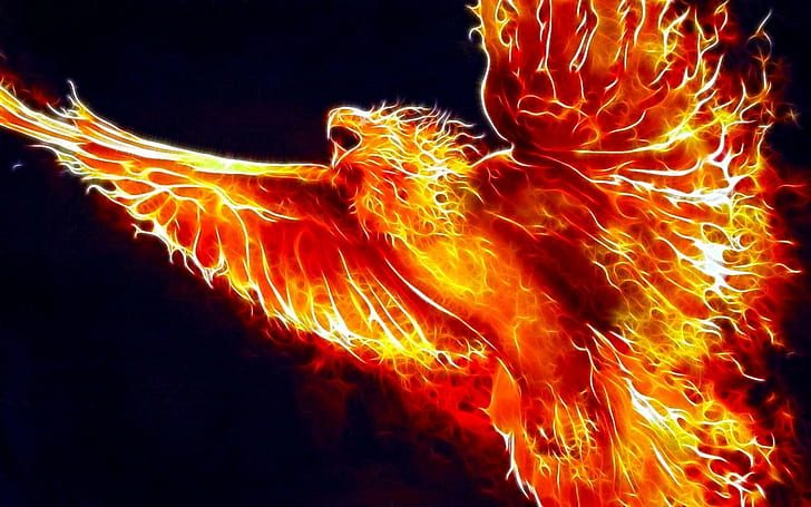 HD wallpaper: birds, Fractalius, digital art, phoenix | Wallpaper Flare