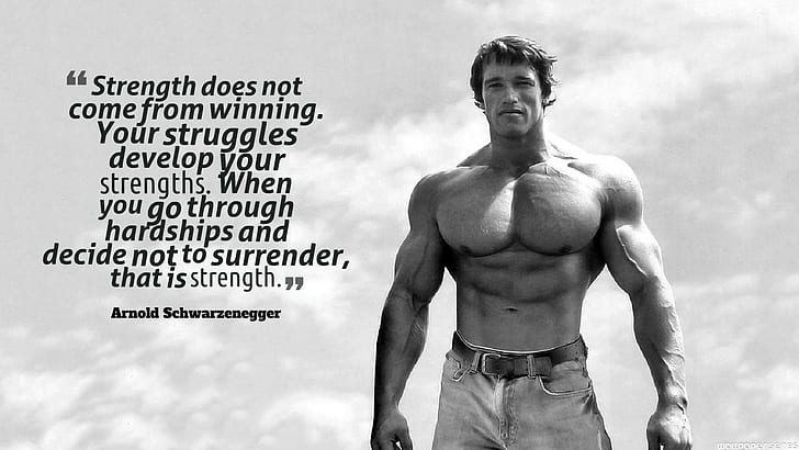 quote, motivational, Arnold Schwarzenegger, HD wallpaper