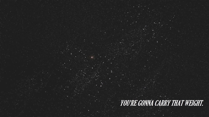 you're gonna carry that weight text, Cowboy Bebop, night, space, HD wallpaper