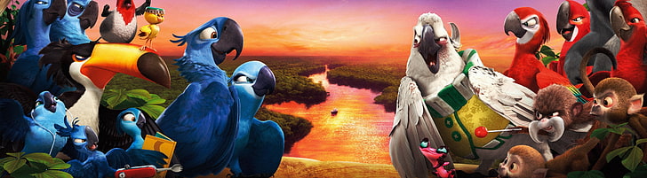 Rio 2 Amazon Rainforest Journey, Rio movie digital wallpaper