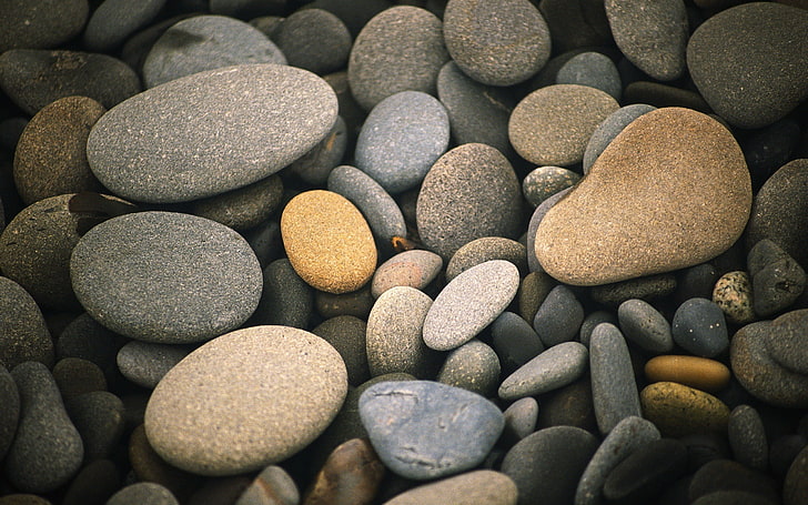 gray, brown, and black stones, nature, vignette, large group of objects, HD wallpaper