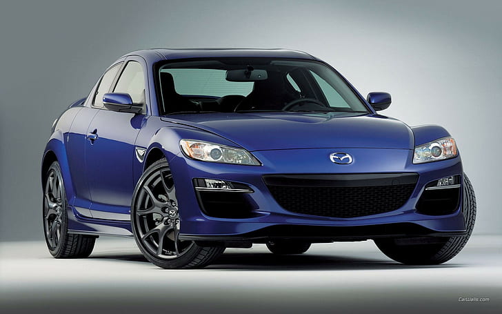 car, Mazda RX-8, blue cars, HD wallpaper