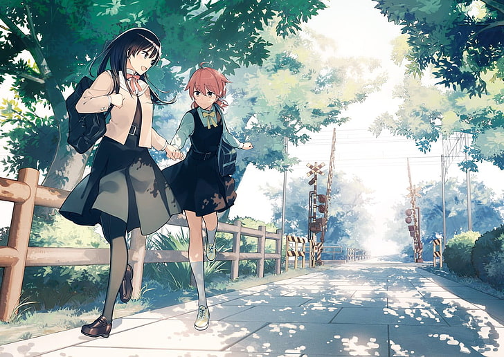 anime, Japan, schoolgirl, landscape, anime girls, Yagate Kimi ni Naru, HD wallpaper