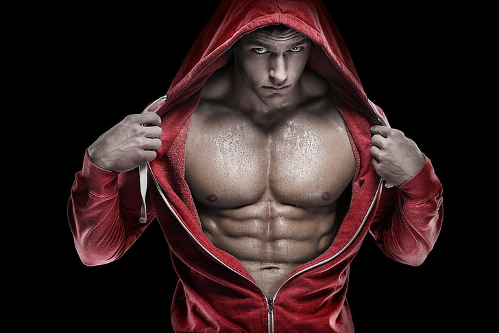 HD wallpaper: men's red zip-up hoodie, muscle, muscles, press, athlete,  Bodybuilding | Wallpaper Flare