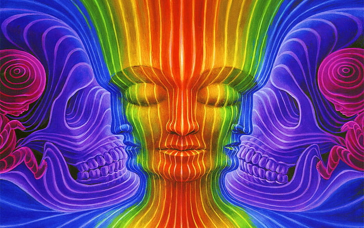 multicolored digital wallpaper, psychedelic, trippy, multi colored