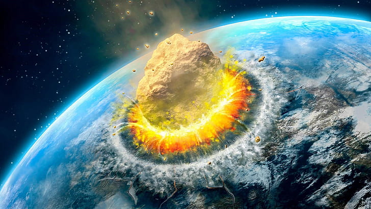 Asteroid Impact Falling Asteroid On Earth Ultra Hd Background 3840×2160