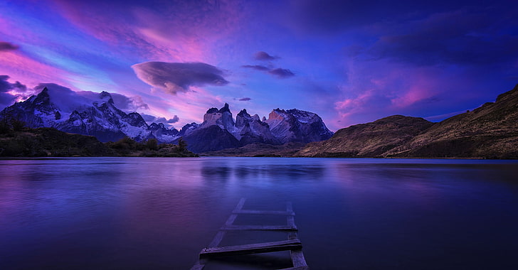 Online crop | HD wallpaper: calm body of water, Patagonia, panorama ...