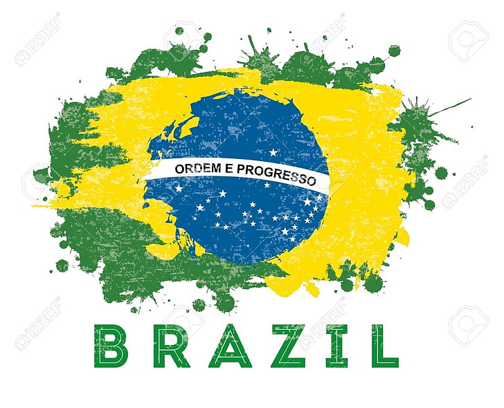 Brasil, Brazil, flag, yellow, communication, green color, cut out, HD wallpaper