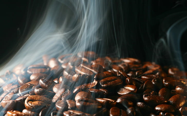 Coffee, Coffee Beans, Smoke, 1920x1200, HD wallpaper