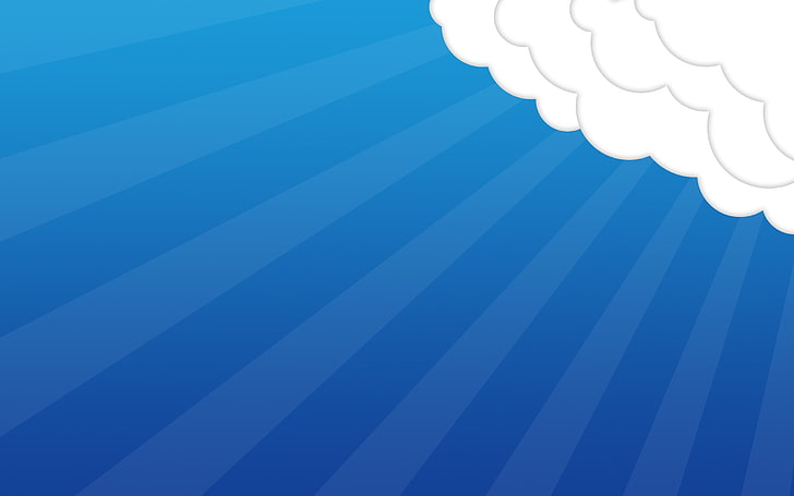 cloud vector, minimalism, blue background, clouds, digital art, HD wallpaper