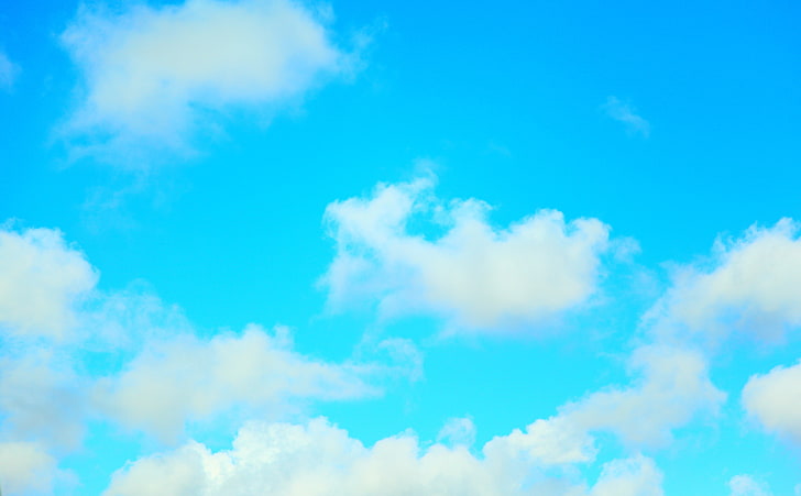 Sky, cumulus clouds, Nature, Sun and Sky, Cyan, cloud - sky, blue, HD wallpaper