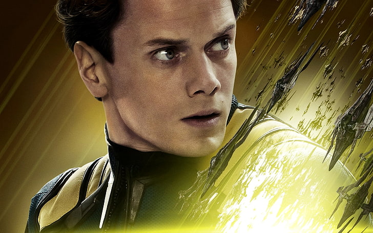 Chekov Star Trek Beyond Poster, men's black and yellow leather jacket, HD wallpaper
