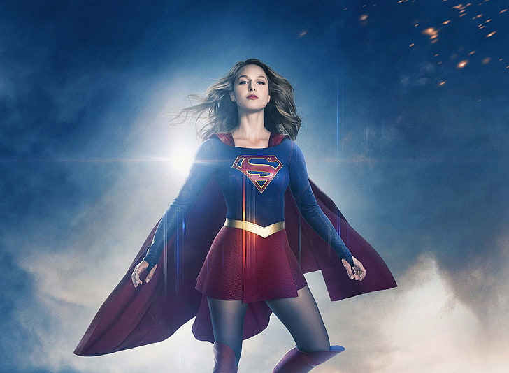 Supergirl, 4K, Melissa Benoist, one person, sky, young women, HD wallpaper