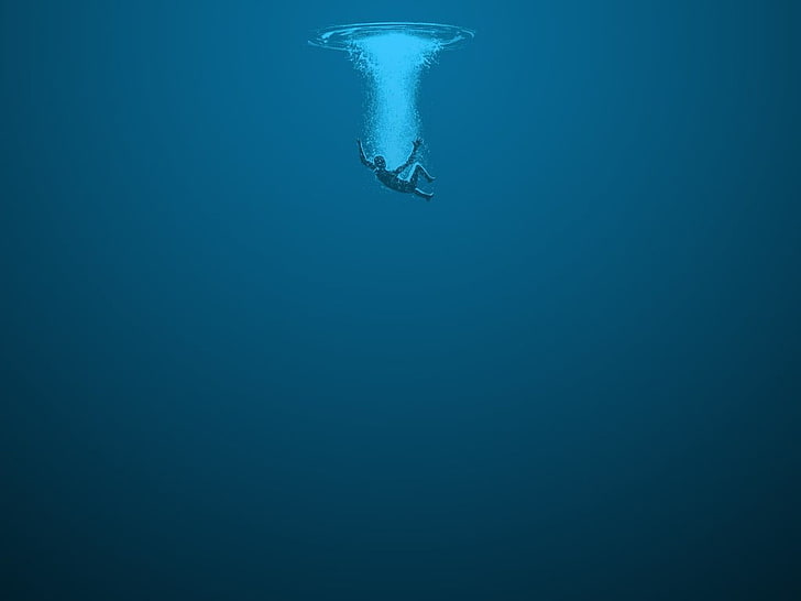 drowning person underwater