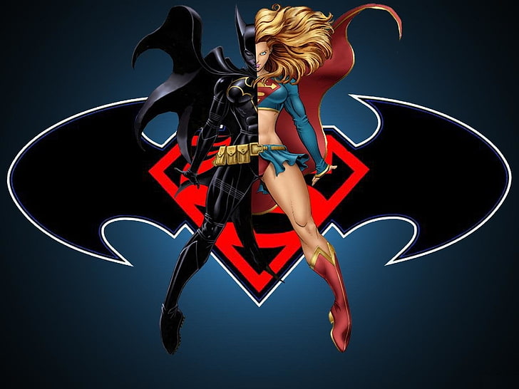 Supergirl and Batgirl digital wallpaper, Comics, Elseworld's Finest: Supergirl & Batgirl, HD wallpaper