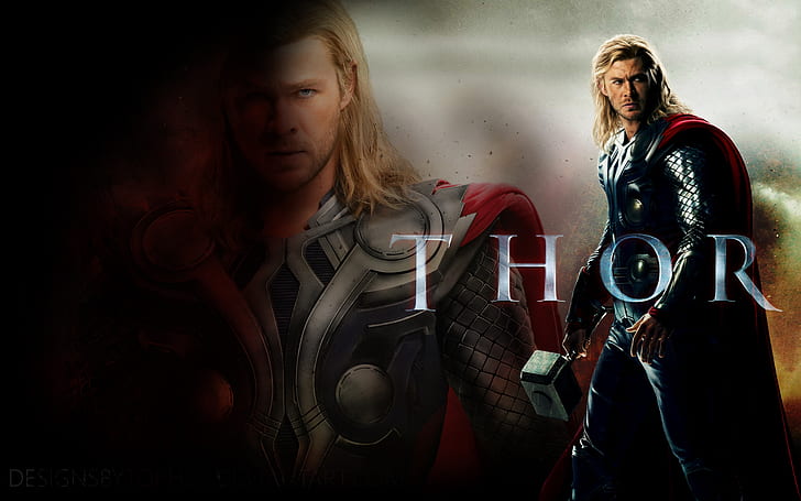 Thor Chris Hemsworth Hammer Mjolnir HD, thor movie advertisement, HD wallpaper