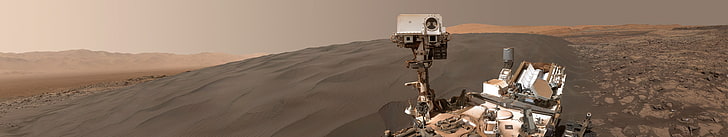 robot, Curiosity, Rover, Mars, stone, planet, desert, brown, HD wallpaper