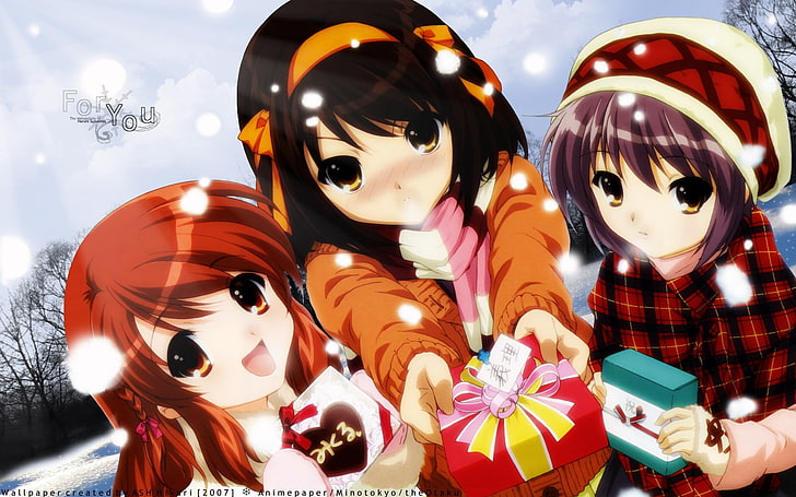 anime girls, The Melancholy of Haruhi Suzumiya, Suzumiya Haruhi, HD wallpaper