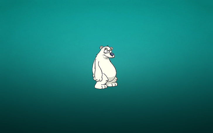 white bear illustration, minimalism, polar bear, bluish background