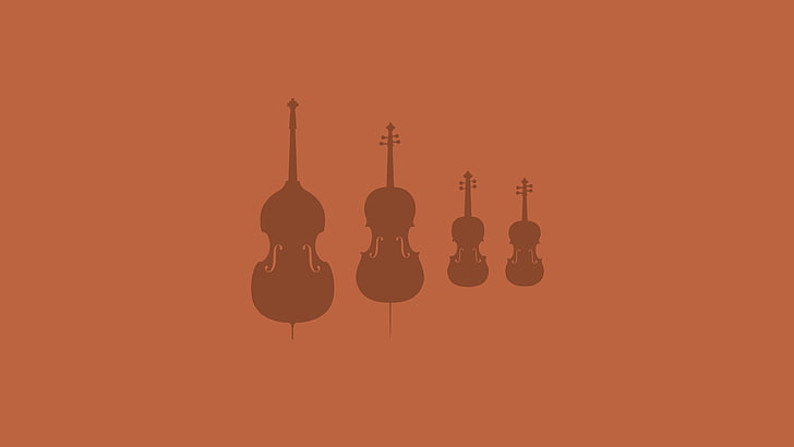 orchestra, musical instrument, violin, cello, simple, silhouette, HD wallpaper