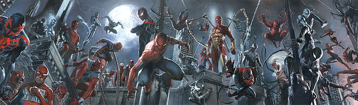 Marvel Spider-Man wallpaper, spider man, spider girl, captain spider, HD wallpaper