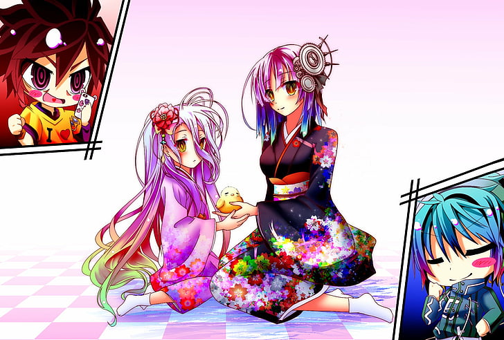 Anime, Crossover, RyuZU (Clockwork Planet), Shiro (No Game No Life), HD wallpaper