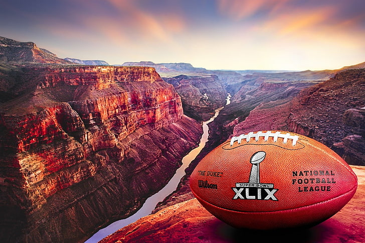 brown Wilson football, NFL, Grand Canyon, Arizona, Super Bowl, HD wallpaper