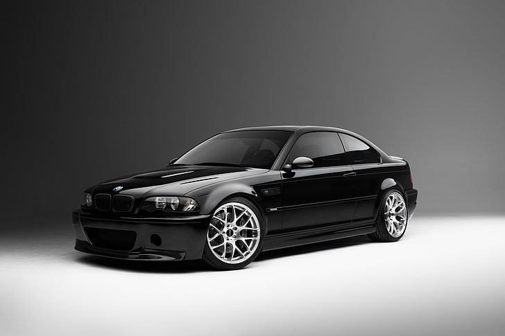 black BMW E46 coupe, car, motor vehicle, mode of transportation, HD wallpaper