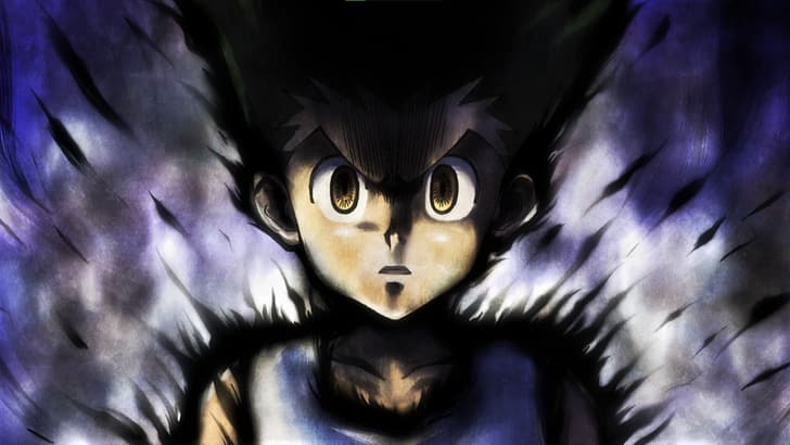 Hunter x Hunter, Gon css, angry, sketches, purple background