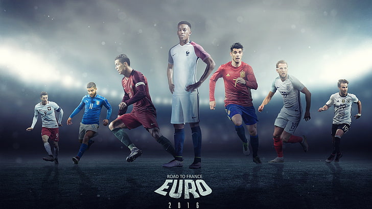 UEFA Euro 2016 Football Player Theme Wallpaper, group of people, HD wallpaper