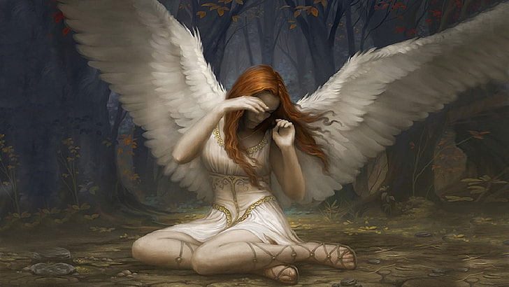 female angel illustration, Game, Magic: The Gathering, Fallen Angel, HD wallpaper