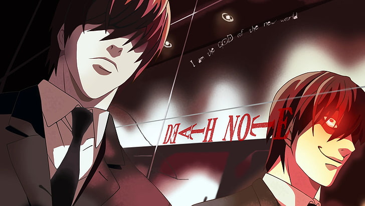 Deathnote digital wallpaper, anime, Death Note, red, text, communication