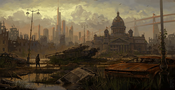 Sci Fi, Post Apocalyptic, Building, City, Ruin