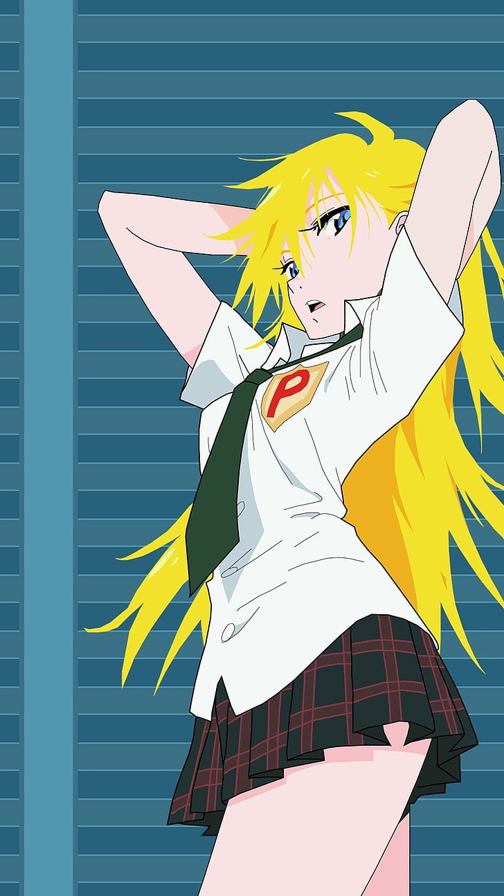 yellow-haired female anime character, Panty and Stocking with Garterbelt