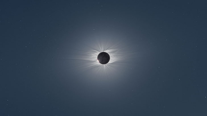 eclipse , solar eclipse, sky, space, star - space, blue, nature, HD wallpaper