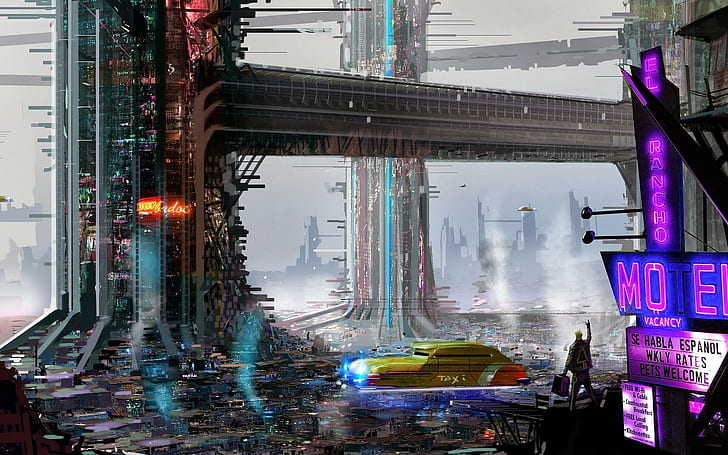 futuristic, futuristic city, science fiction, HD wallpaper
