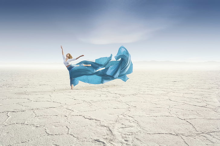 dancing, women, desert, sand, one person, full length, land, HD wallpaper