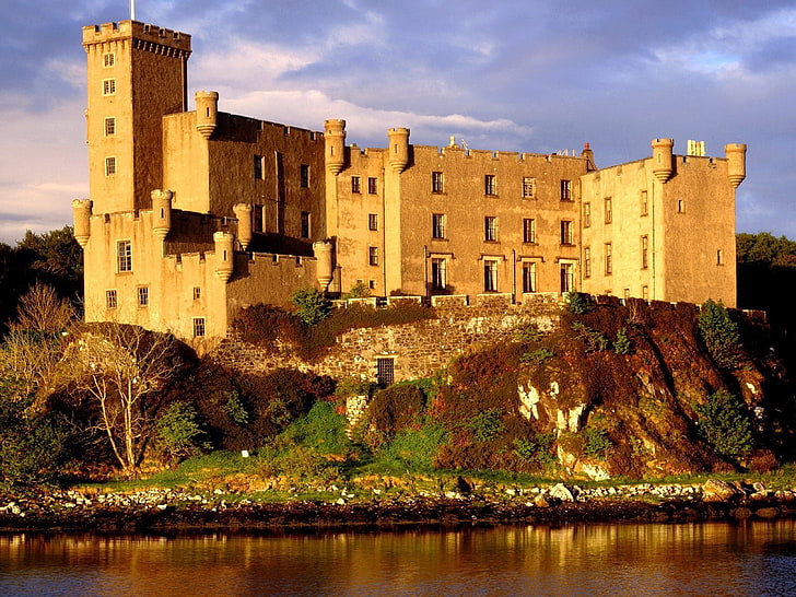 brown castle, dunvegan castle, isle of skye, scotland, fort, architecture, HD wallpaper
