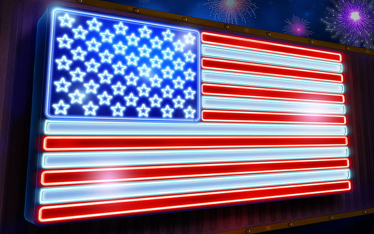 USA, Flag, 3D, HD wallpaper