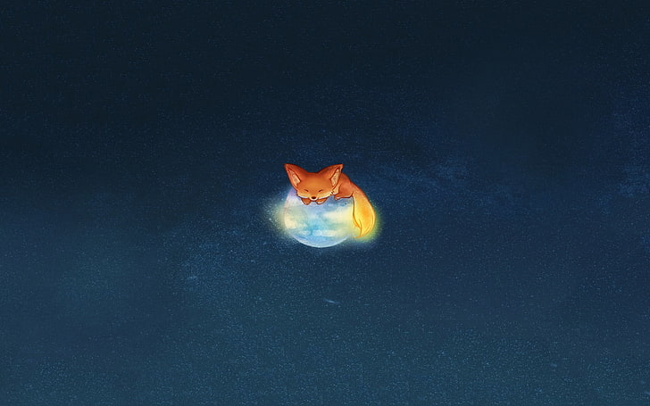 HD wallpaper: fox sitting on moon painting, furry, Mozilla Firefox, logo,  animal themes | Wallpaper Flare